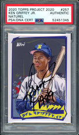 Ken Griffey Jr. Autographed Topps Project 2020 Naturel Card #257 Seattle Mariners "1989" #1/1 PSA/DNA #52451345