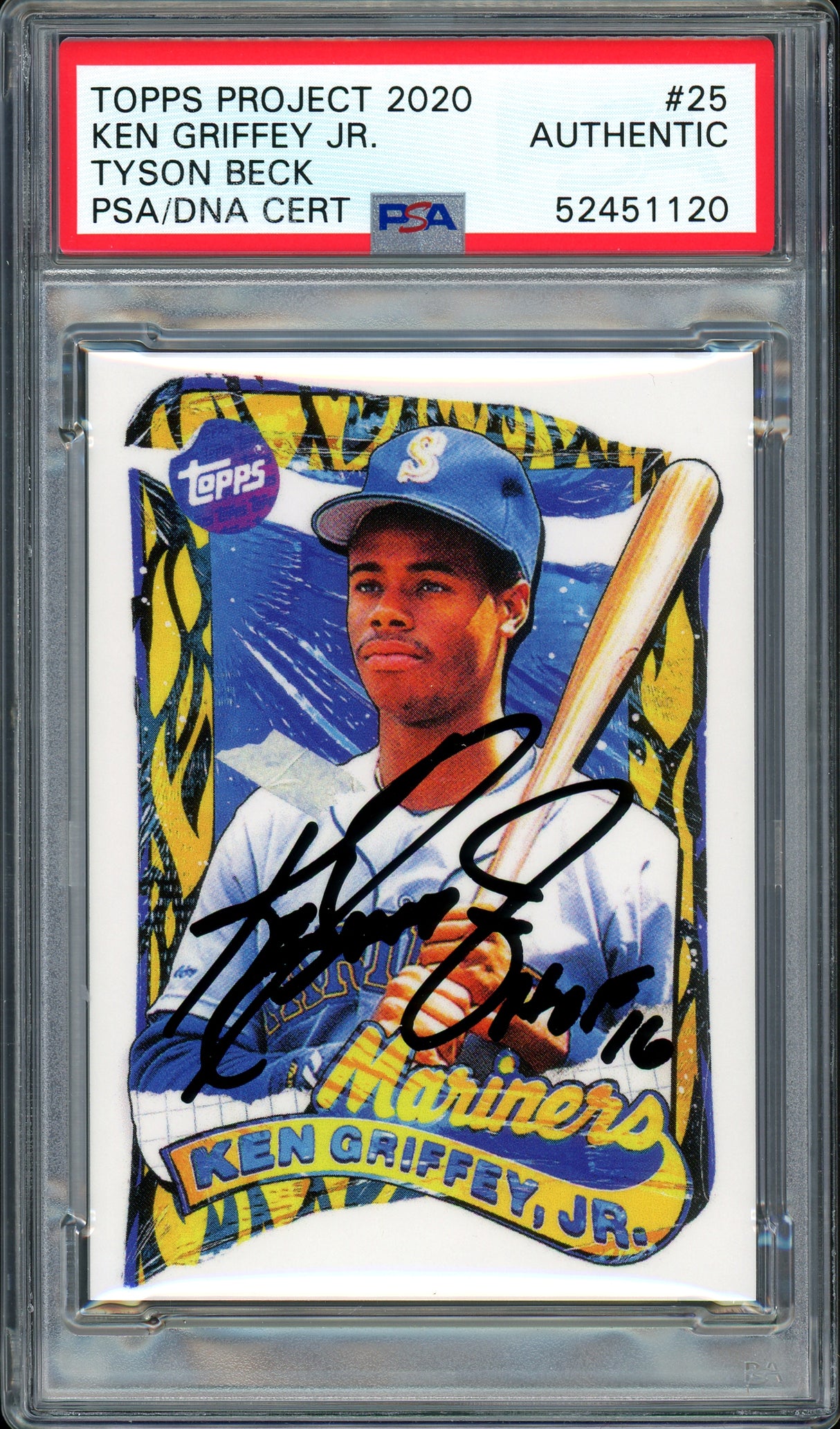 Ken Griffey Jr. Autographed Topps Project 2020 Tyson Beck Card #25 Seattle Mariners "HOF 16" #1/1 PSA/DNA #52451120