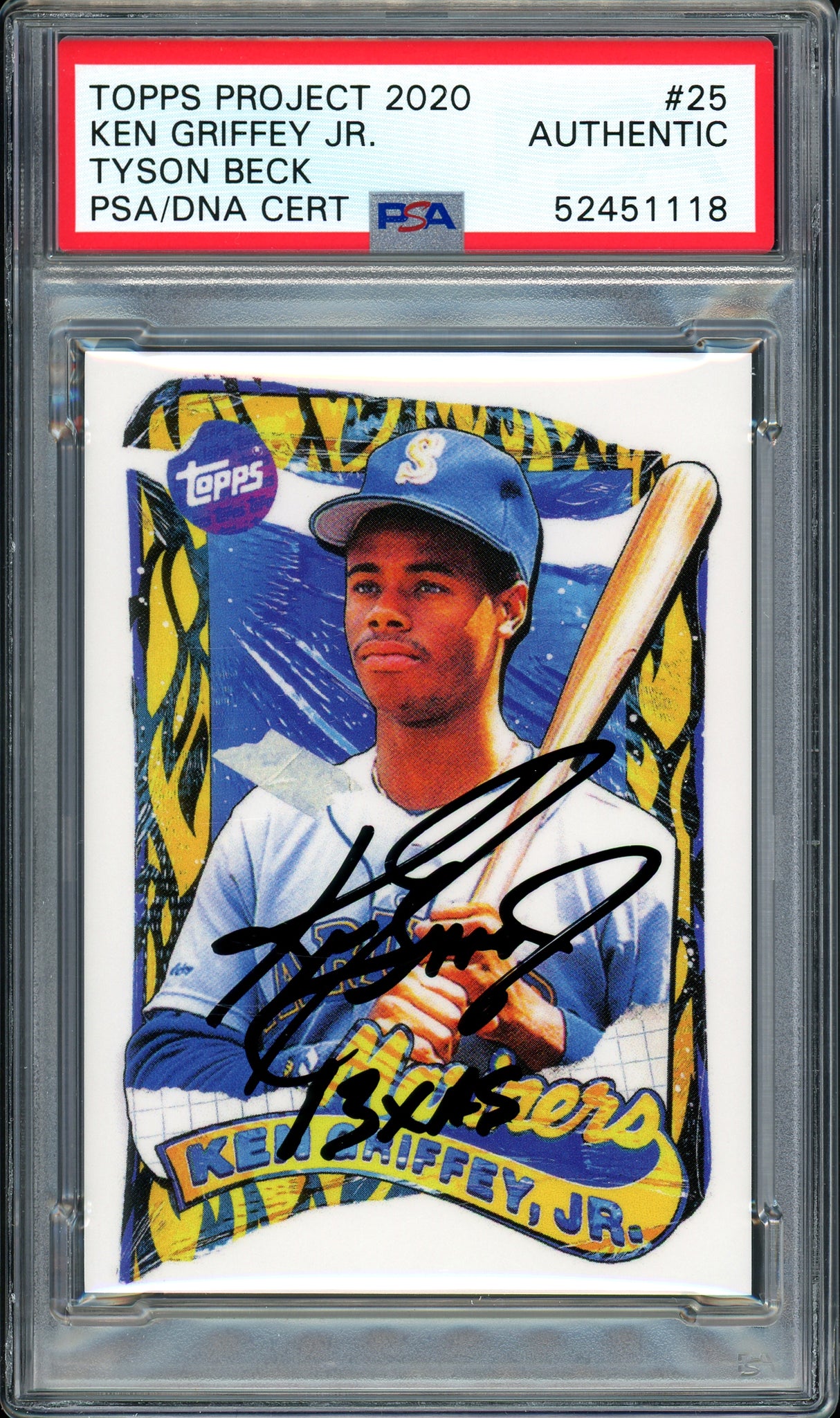 Ken Griffey Jr. Autographed Topps Project 2020 Tyson Beck Card #25 Seattle Mariners "13x AS" #1/1 PSA/DNA #52451118