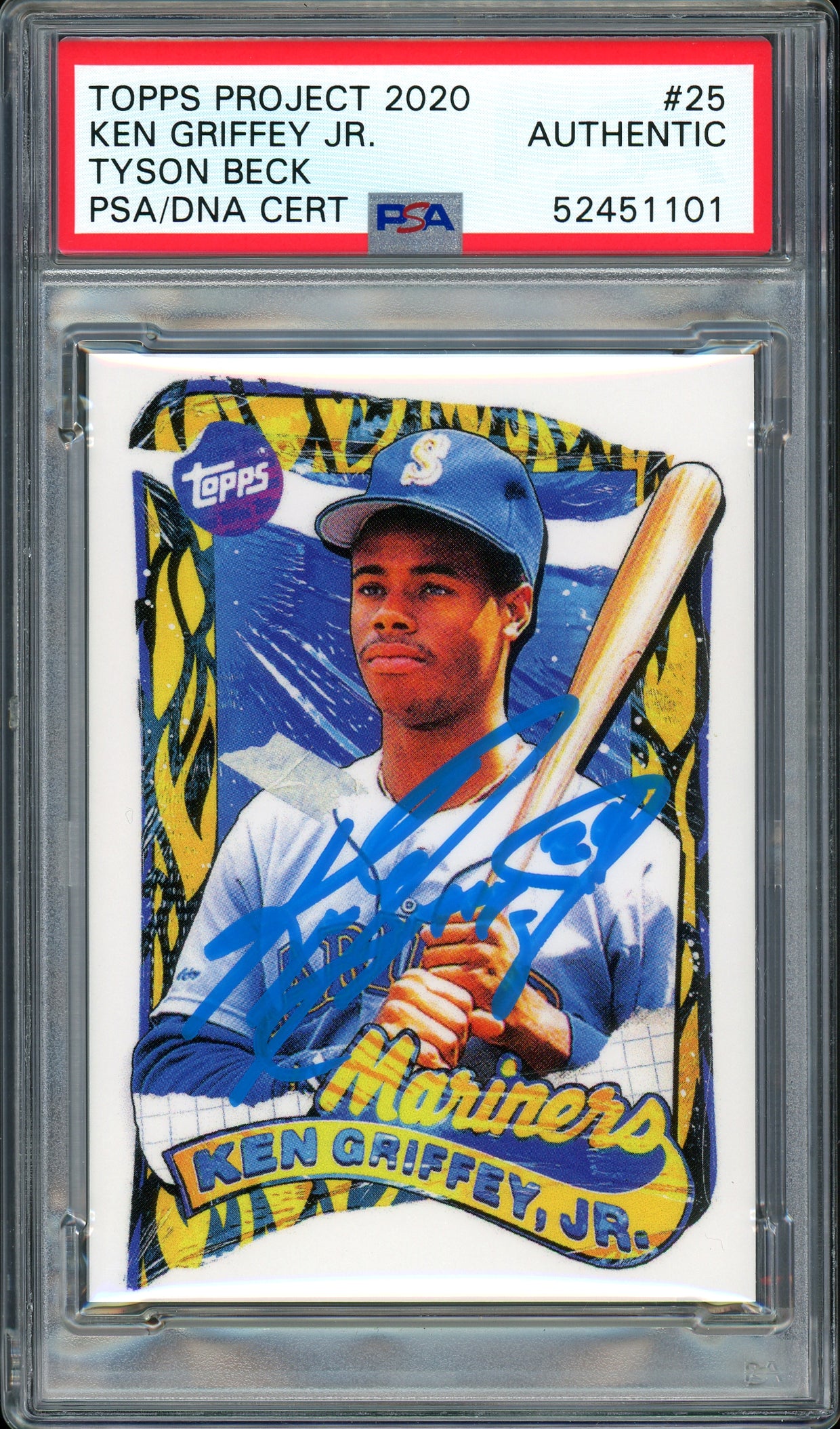 Ken Griffey Jr. Autographed Topps Project 2020 Tyson Beck Card #25 Seattle Mariners "24" #1/1 PSA/DNA #52451101