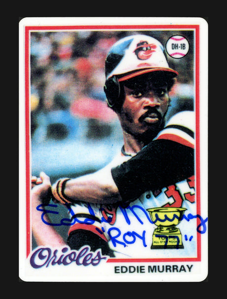 Eddie Murray Autographed Signature Series Porcelain Topps Set Baltimore Orioles "ROY 77, 81 HRC, & 504 HR" With 3 Signatures #63/504 SKU #202202