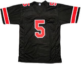 Ohio State Buckeyes Garrett Wilson Autographed Black Jersey Beckett BAS Stock #201973