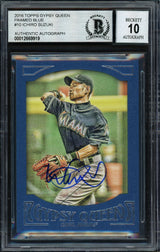 Ichiro Suzuki Autographed 2016 Topps Gypsy Queen Card #10 Miami Marlins Auto Grade 10 Beckett BAS Stock #189931