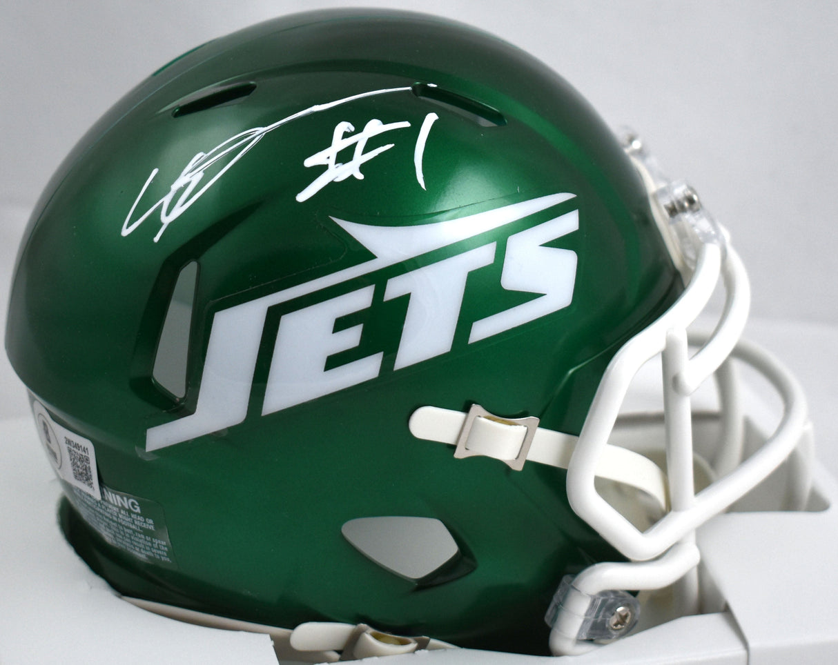 Ahmad Sauce Gardner Signed New York Jets 2024 Speed Mini Helmet - Beckett W Holo