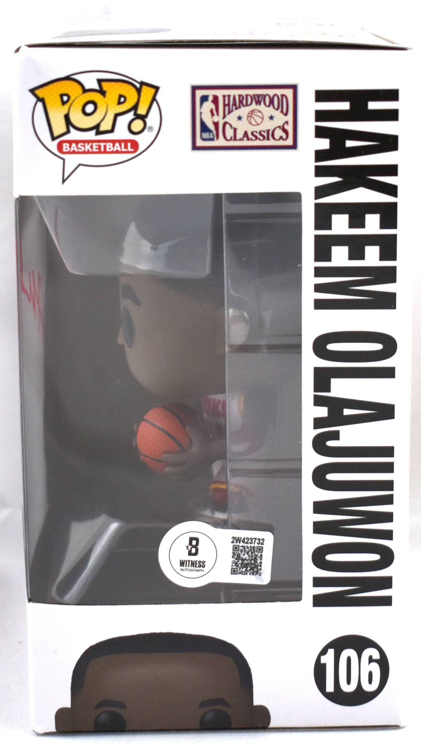 Hakeem Olajuwon Autographed Houston Rockets Funko Pop #106 - Beckett W Holo *Red