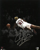 Dennis Rodman Autographed Bulls 16x20 Spotlight Photo - Beckett W Holo *Silver