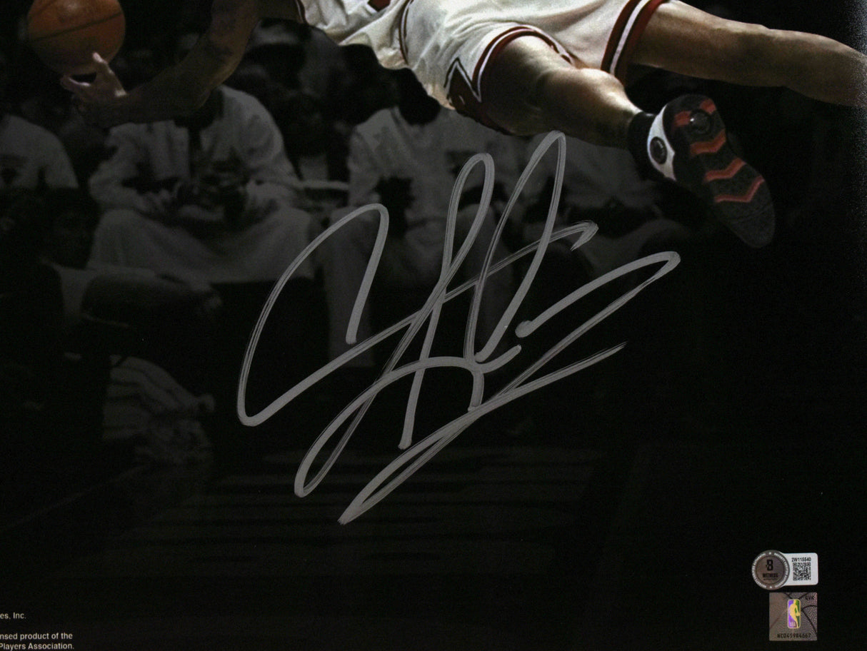 Dennis Rodman Autographed Bulls 16x20 Spotlight Photo - Beckett W Holo *Silver