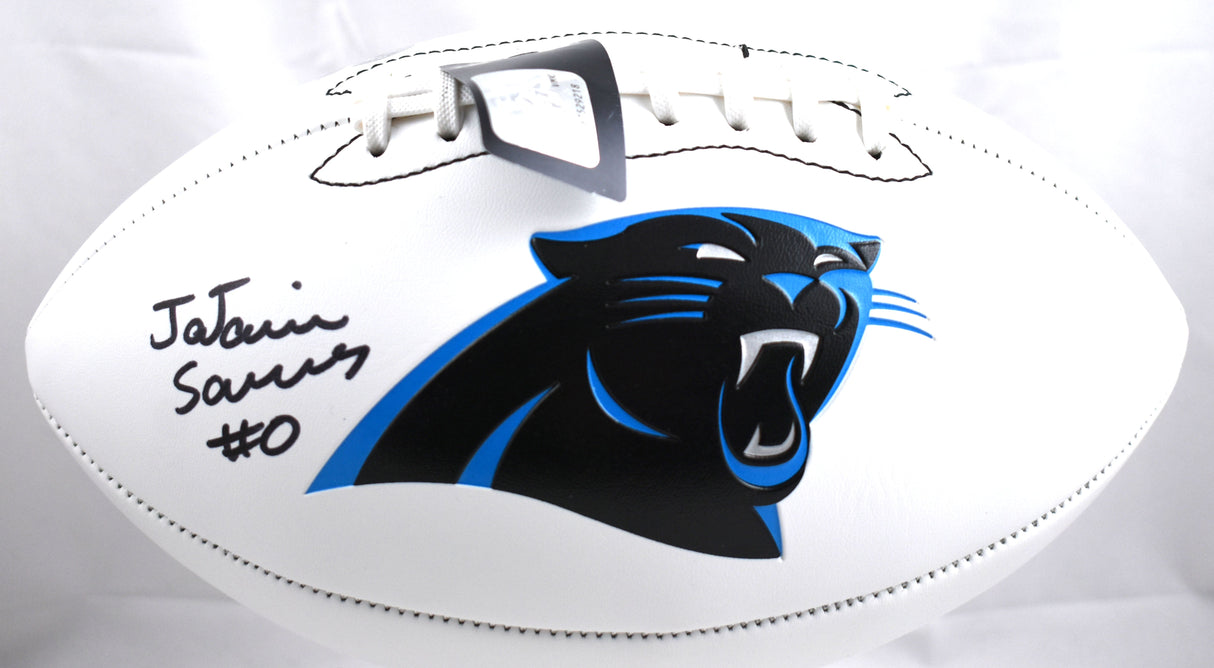 Ja'Tavion Sanders Autographed Carolina Panthers Logo Football - Beckett W Holo