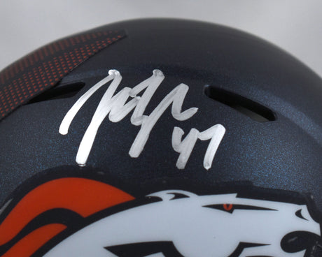 John Lynch Autographed Denver Broncos Current Speed Mini Helmet - Beckett W Holo