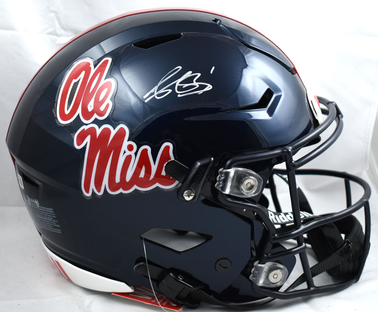 AJ Brown Autographed Ole Miss Rebels F/S Speed Flex Helmet - Beckett W Hologram