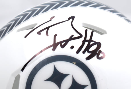 TJ Watt Signed Pittsburgh Steelers Salute 2024 Speed Mini Helmet- Beckett W Holo