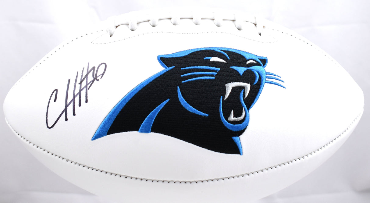 Chuba Hubbard Autographed Carolina Panthers Logo Football - Beckett W Hologram