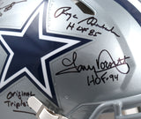 Staubach Dorsett Pearson Signed Cowboys F/S Speed Authentic Helmet - Beckett W