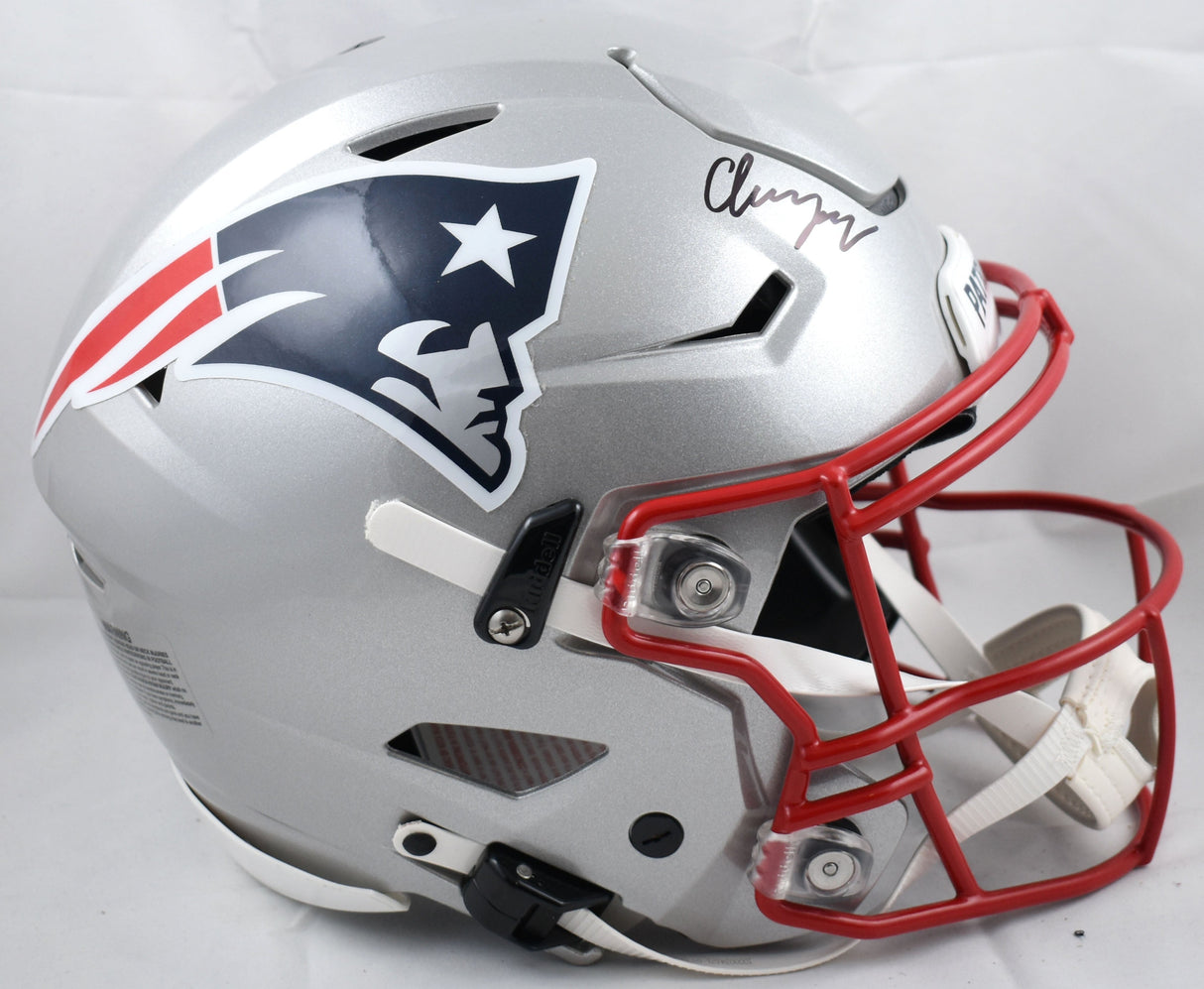 Christian Gonzalez Autographed Patriots F/S Speed Flex Helmet - Beckett W Hologram