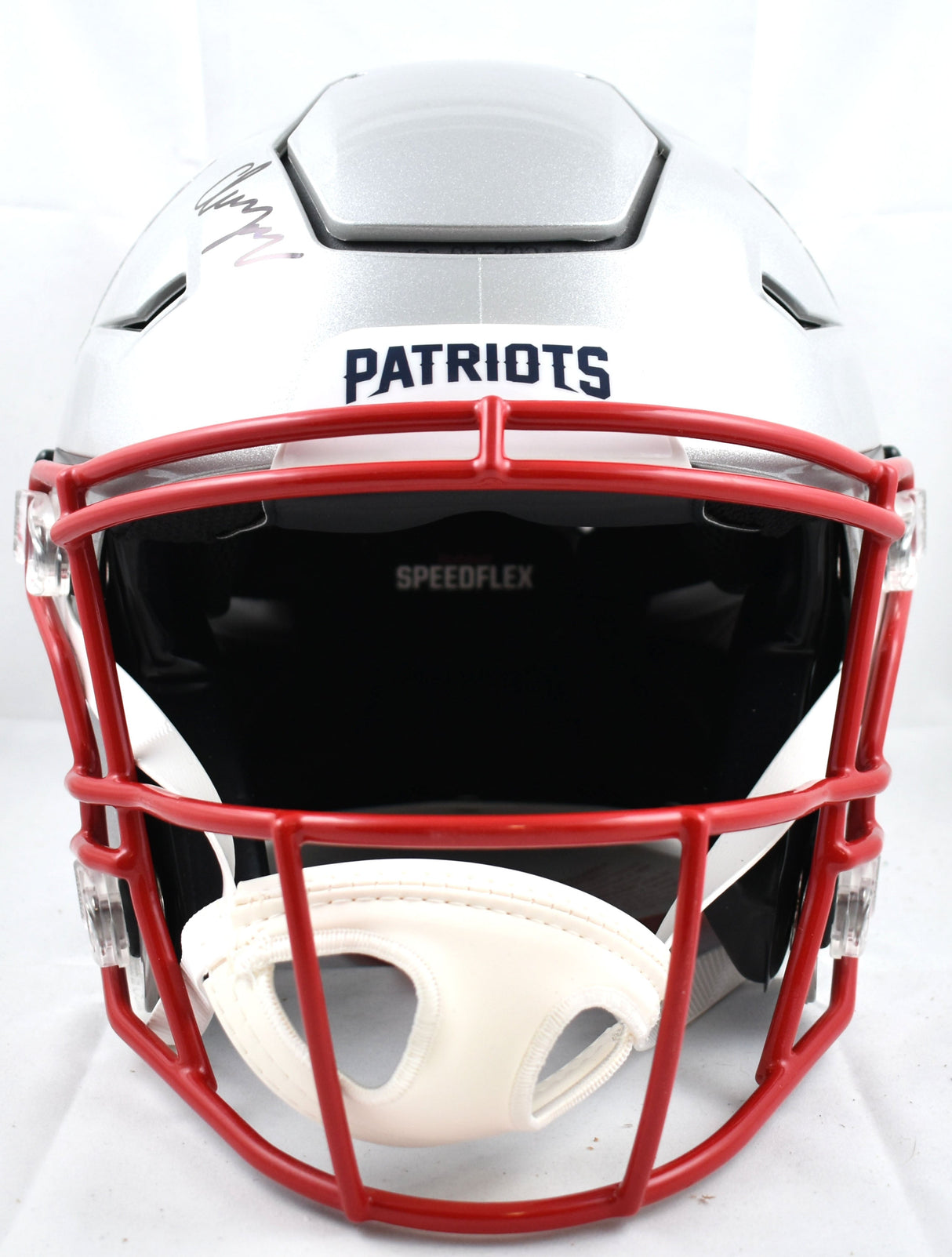 Christian Gonzalez Autographed Patriots F/S Speed Flex Helmet - Beckett W Hologram