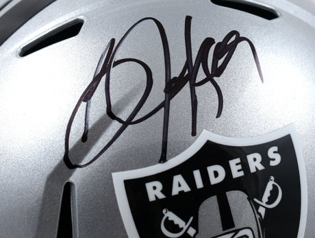 Bo Jackson Autographed Raiders F/S Speed Helmet - Beckett W Hologram *Black