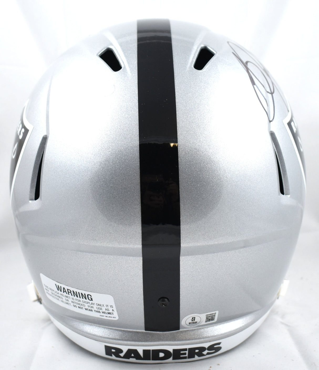 Bo Jackson Autographed Raiders F/S Speed Helmet - Beckett W Hologram *Black