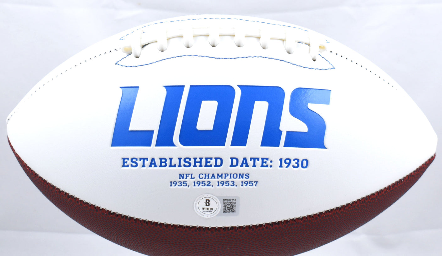 Aidan Hutchinson Autographed Detroit Lions Logo Football - Beckett W Hologram