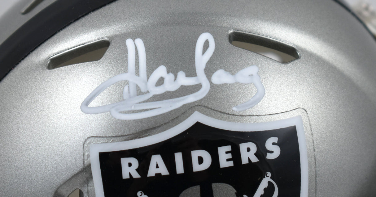 Howie Long Autographed Raiders Flash Speed Mini Helmet-Beckett W Hologram *White