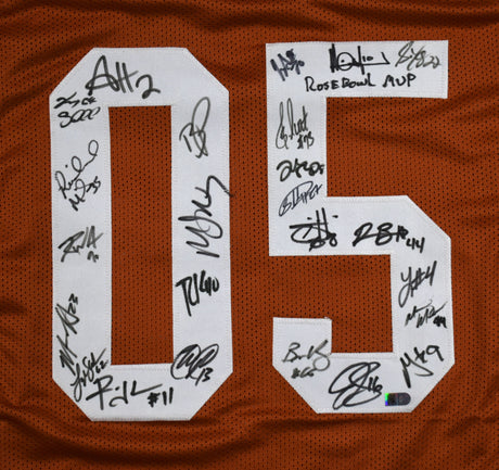 2005 Texas Longhorns Autographed Orange College Style Jersey- Ai Verified *Black