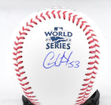 Cristian Javier Autographed Rawlings World Series OML Baseball - Beckett W Holo