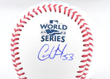 Cristian Javier Autographed Rawlings World Series OML Baseball - Beckett W Holo