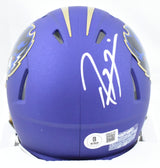 Ray Lewis Autographed Baltimore Ravens Alt 24 Speed Mini Helmet - Beckett W Holo