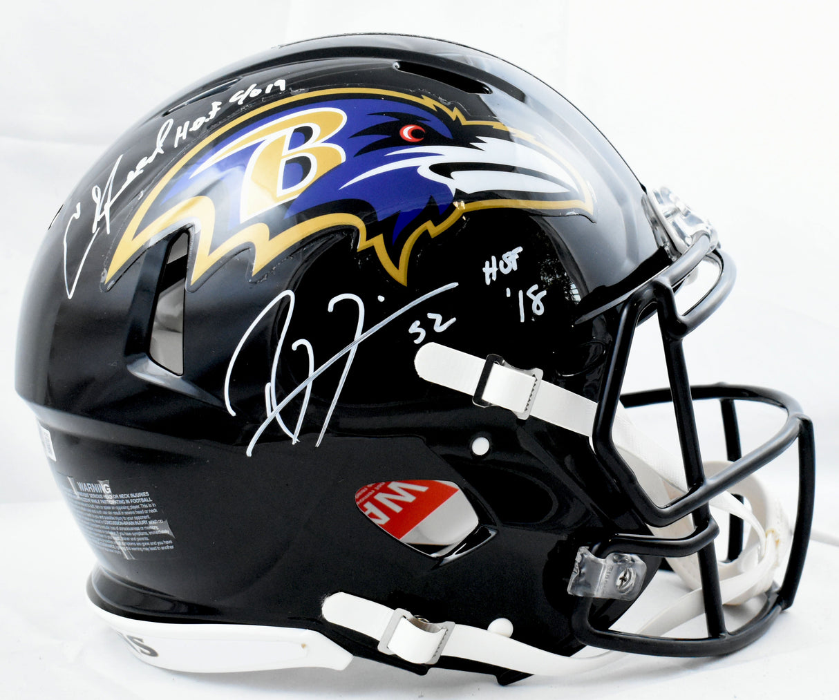 Ray Lewis Ed Reed Signed Ravens F/S Speed Authentic Helmet HOF - Beckett W Holo