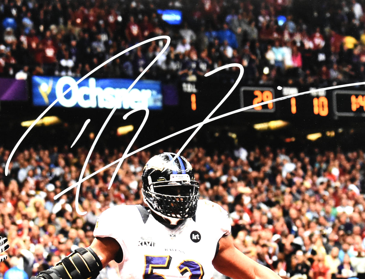 Ray Lewis Ed Reed Autographed Ravens 16x20 Celebration Photo- Beckett W Hologram