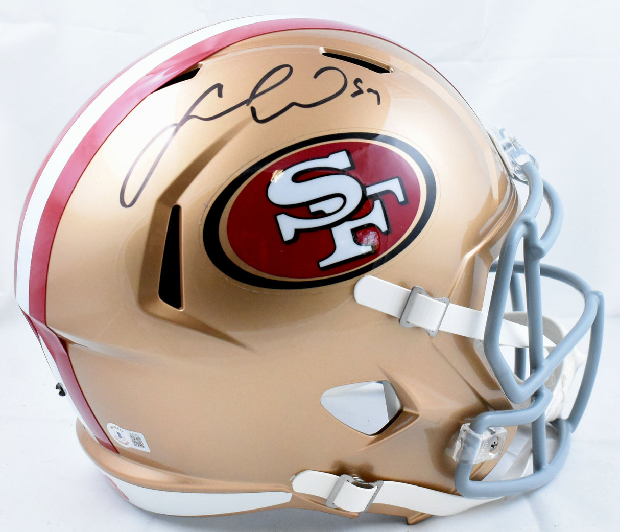 Fred Warner Autographed San Francisco 49ers F/S Speed Helmet - Beckett W Holo