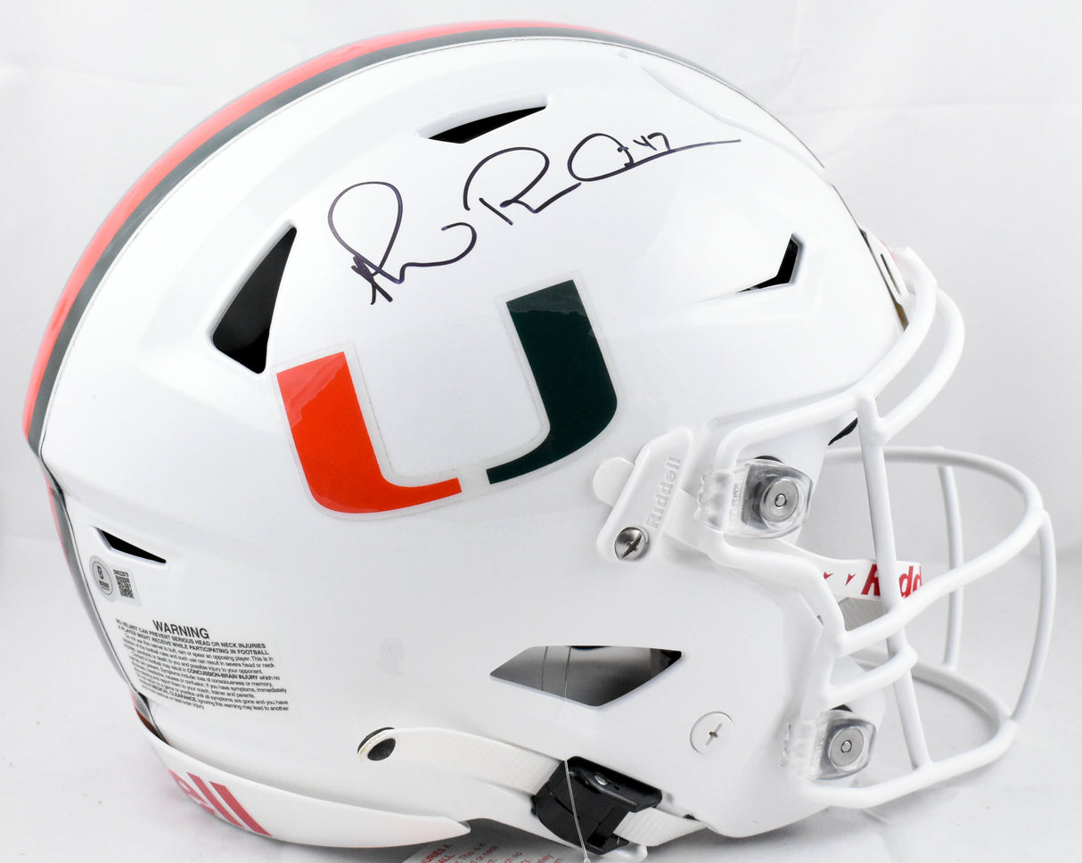 Michael Irvin Autographed Miami Hurricanes F/S Speed Flex Helmet- Beckett W Holo