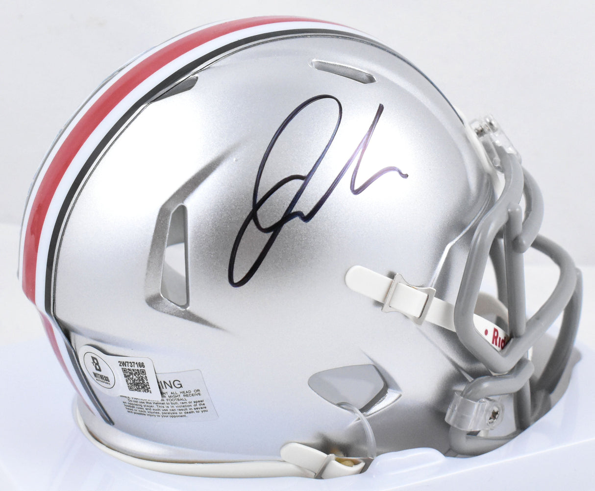 Quinshon Judkins Signed Ohio State Buckeyes Speed Mini Helmet - Beckett W Holo