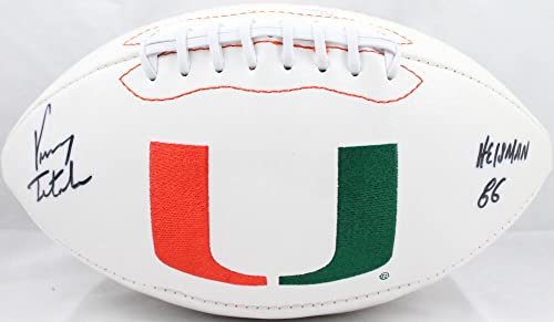 Vinny Testaverde Autographed Miami Hurricanes Logo Football W/ Heisman- JSA W Au