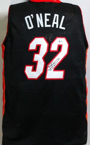 Shaquille O'Neal Autographed Black Miami Jersey - Beckett Authentication *2