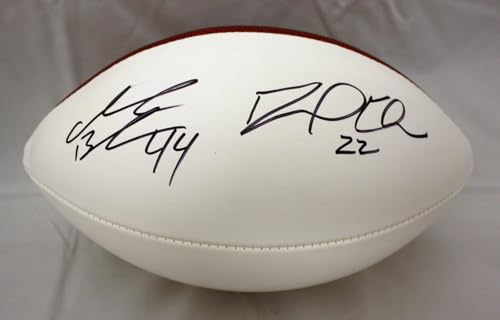 David Wilson Ahmad Bradshaw Autographed New York Giants Logo Football- JSA Auth