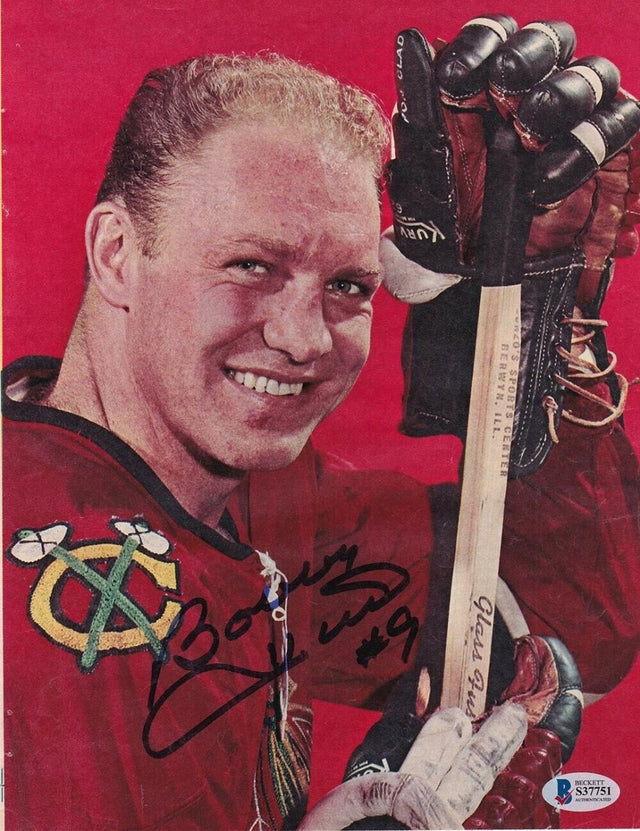 Bobby Hull Signed Chicago Blackhawks Magazine Page Photo BAS - Sports Integrity