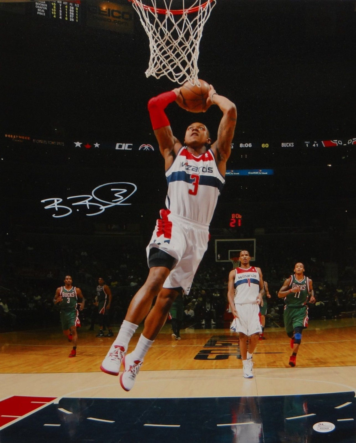 Bradley Beal Autographed 16x20 Front View Dunking Photo- JSA W Authenticated