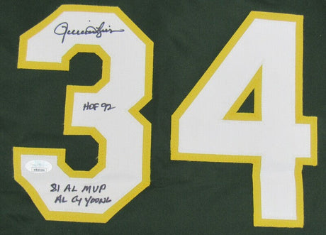 Rollie Fingers Signed Auto Autograph Replica A's Jersey JSA Witness