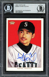 Ichiro Suzuki Autographed 2002 Topps 206 Card #256C Seattle Mariners Beckett BAS Stock #191251