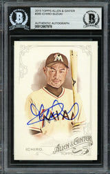 Ichiro Suzuki Autographed 2015 Topps Allen & Ginter Card #285 Miami Marlins Beckett BAS #12667978