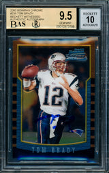 Tom Brady Autographed 2000 Bowman Chrome Rookie Card #236 New England Patriots BGS 9.5 Auto Grade Gem Mint 10 Beckett BAS #12973198