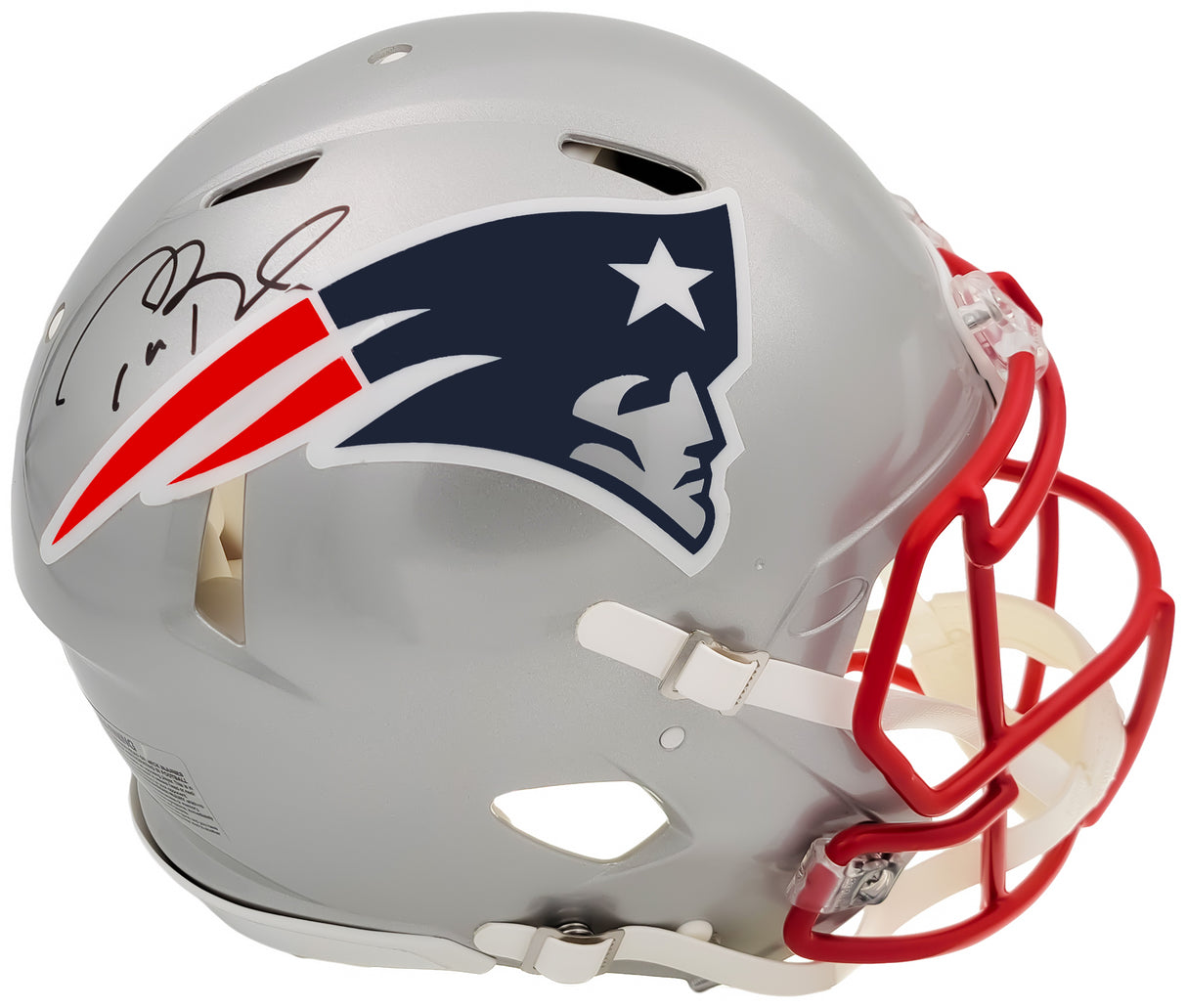 Tom Brady Autographed New England Patriots Silver Full Size Authentic Speed Helmet Fanatics Holo Stock #202345