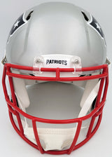 Tom Brady Autographed New England Patriots Silver Full Size Authentic Speed Helmet Fanatics Holo Stock #202345