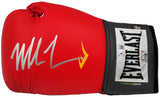 Mike Tyson Autographed Red Everlast Everfresh Boxing Glove Left Hand In Silver Beckett BAS Stock #202299