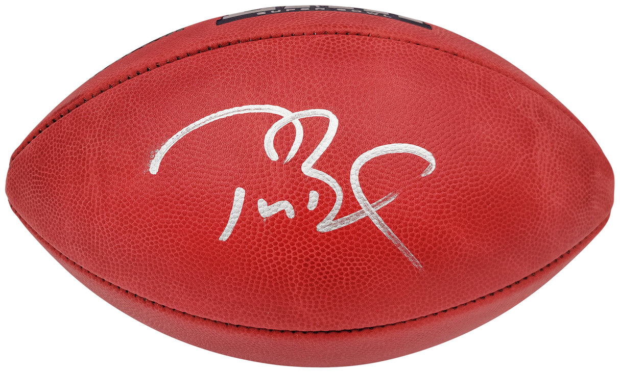 Tom Brady Autographed Official NFL Leather SB LIII Logo Football Tampa Bay Buccaneers Fanatics Holo Stock #202347