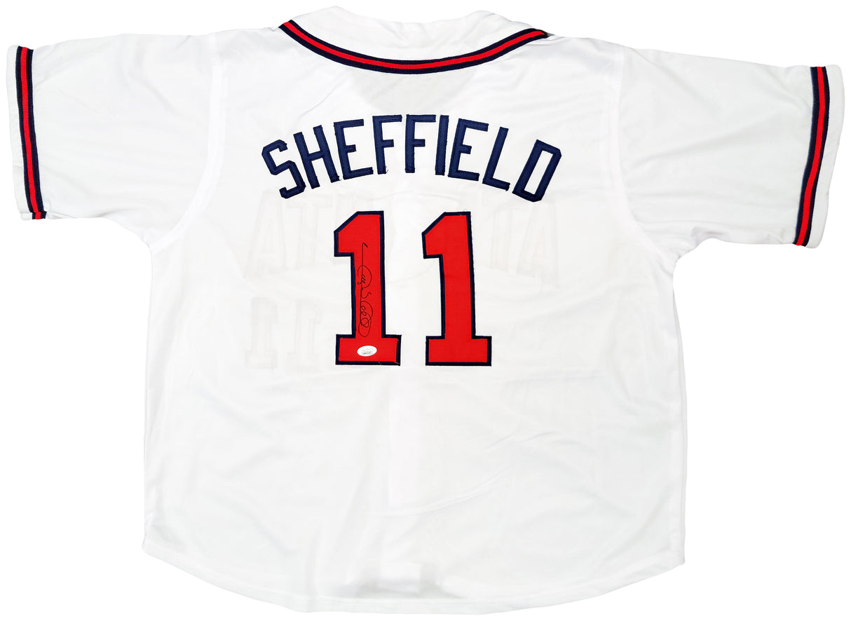 Atlanta Braves Gary Sheffield Autographed White Jersey JSA Stock #202330