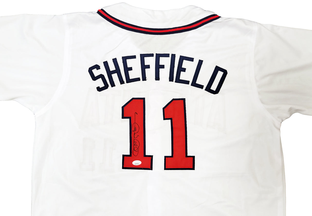 Atlanta Braves Gary Sheffield Autographed White Jersey JSA Stock #202330