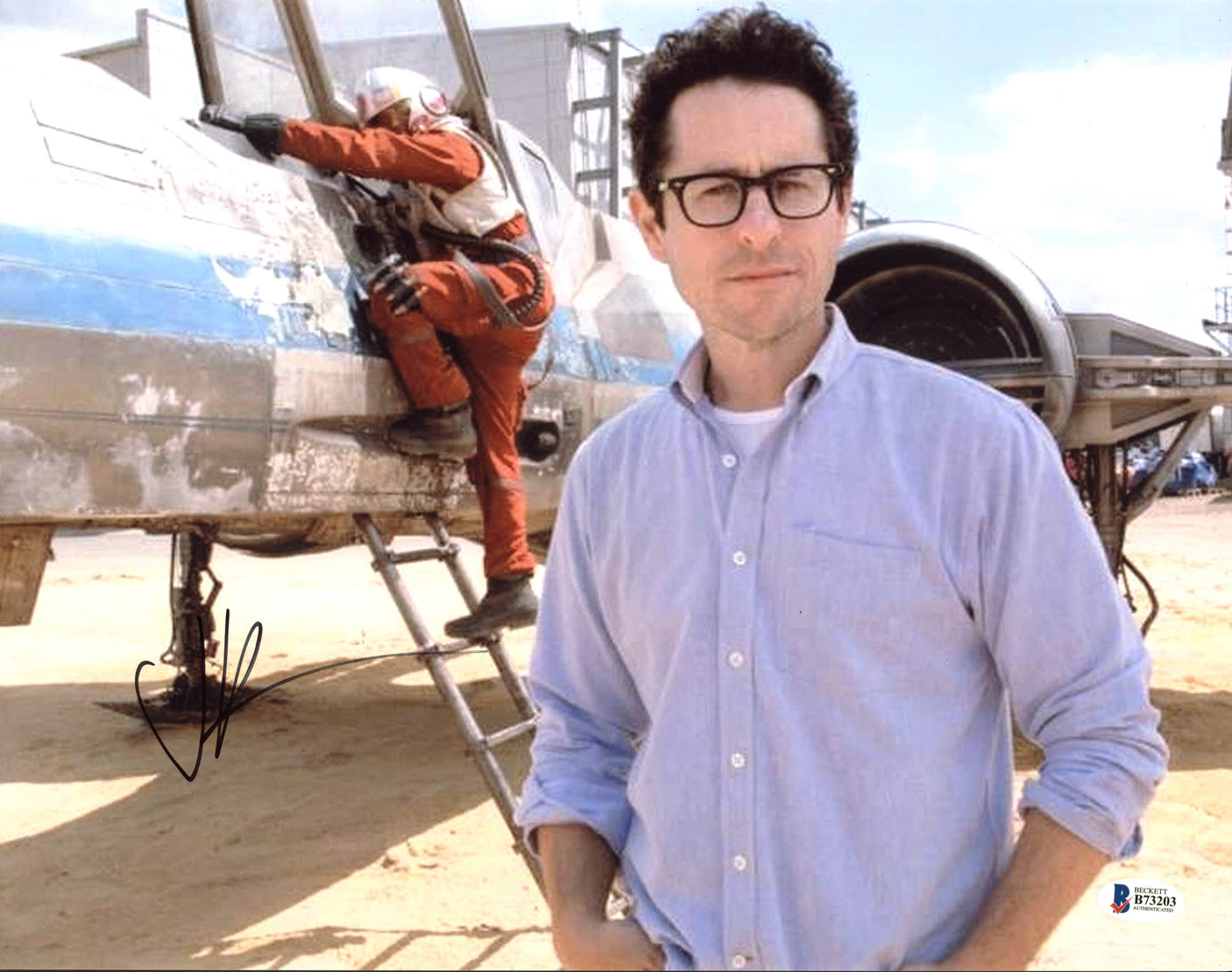 J.J. Abrams Star Wars The Force Awakens Authentic Signed 11X14 Photo BAS #B73203