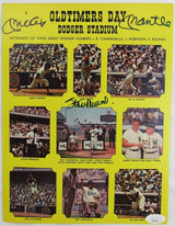 Mickey Mantle Stan Musial Signed Auto Autograph Oldtimers Day 8.5x11 Poster JSA LOA