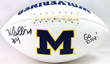 Nico Collins Autographed Michigan Wolverines Logo Football w/ Go Blue- JSA Wit